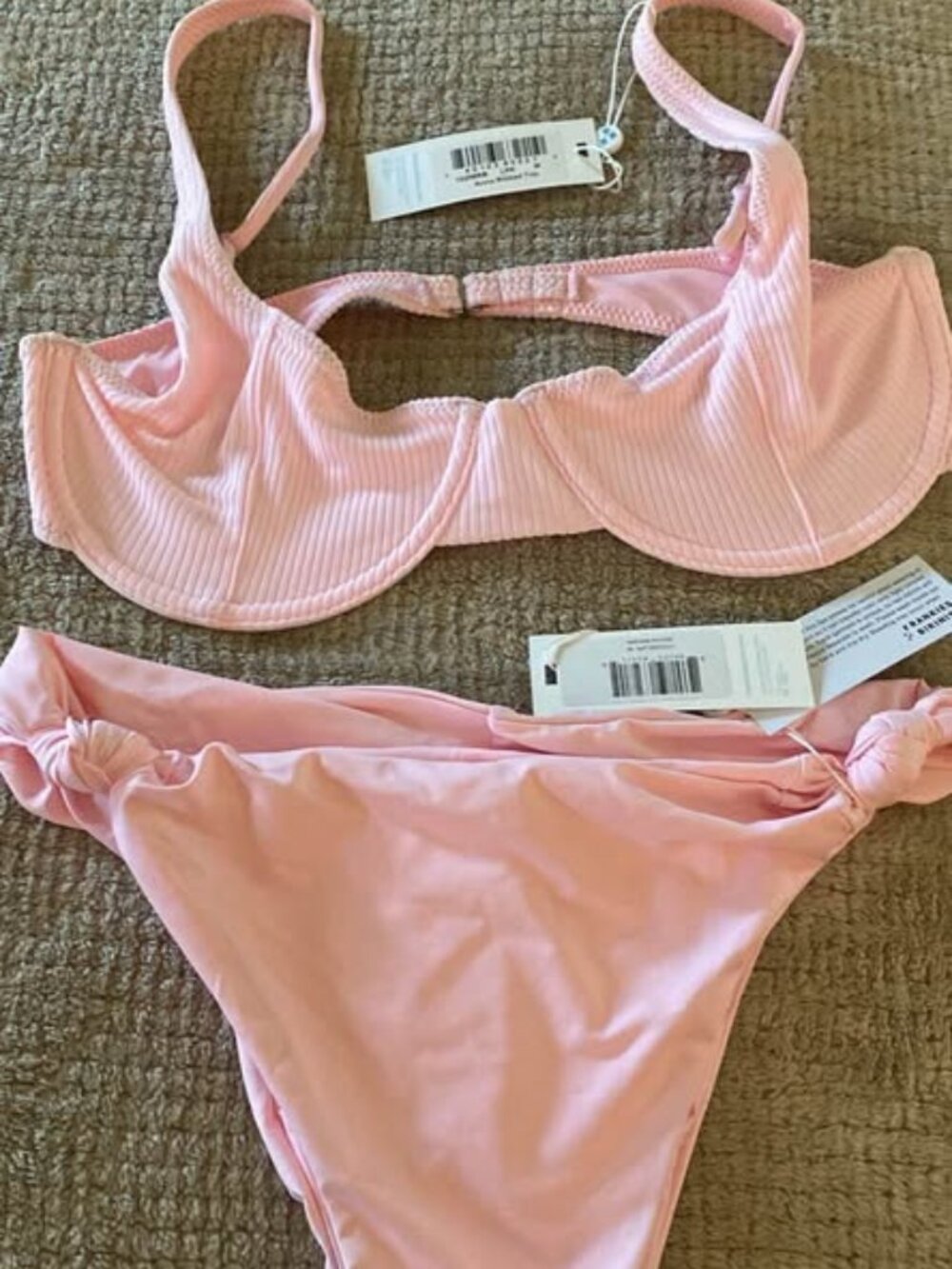 NEW Frankie's Bikinis Pink Top & Bottom M